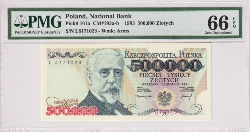Polska 500.000 Złotych CM-193a-b P-161a 1993 PMG 66 A.jpg