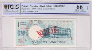 Polska 1 Złoty P-164s 1990 PCGS 66