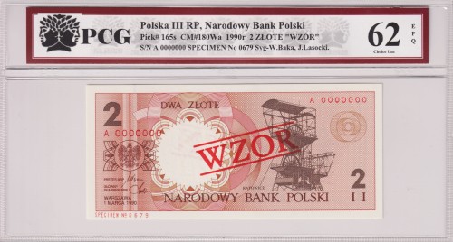 Polska III RP 2 Złote CM-180 Wa P-165s 1990 PCG 62 A.jpg