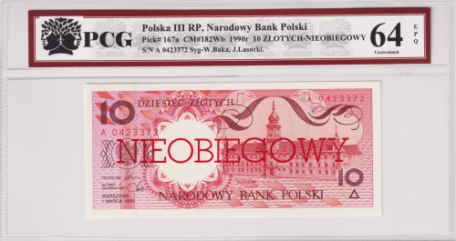 Polska III RP 10 Złotych CM-182Wb P-167a 1990 PCG 64 A.jpg