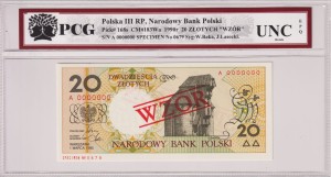 Polska III RP 20 Złotych CM-183Wa P-168s 1990 PCG UNC