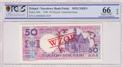 Polska 50 Złotych P-169s 1990 PCG 66 A.jpg