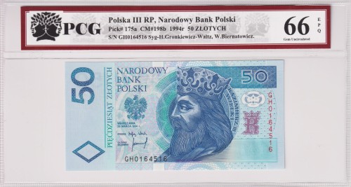 Polska III RP 50 Złotych CM-19b P-175a 1994 PCG 66 A.jpg
