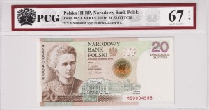 Polska III RP 20 Złotych CM-KL5 P-182 2011 PCG 67