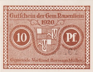 Rauenstein 10 Pf  G-R10.1 1920 UNC