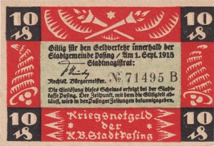 Pasing 10 Pf G-P6.1 1.9.1918 aUNC