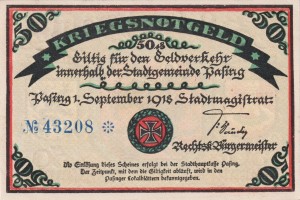 Pasing 50 Pf G-P6.2 1.9.1918 AU/UNC
