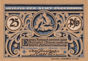 Paderborn 25 Pf G-P1.3 1.3.1920 UNC