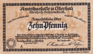 Osterholz 10 Pf G-O29.1a 7.1.1921 aUNC
