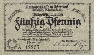 Osterholz 50 Pf G-O29.1c 7.1.1921 aUNC