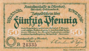 Osterholz 50 Pf G-O29.3b 11.4.1921 UNC