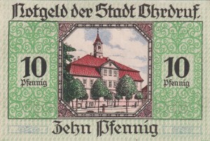 Ohrdruf 10 Pf G-O16.11 1.7.1919 UNC