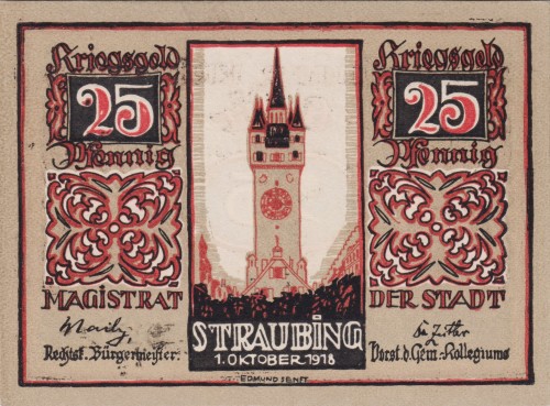 Straubing 25 Pf G-S119.12 1.10.1918-1.1.1923 aUNC A.jpg