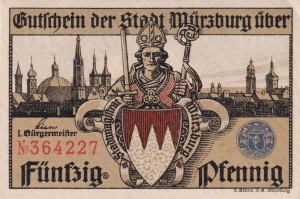 Wurzburg 50 Pf G-W65.6 1.1.1920AU/ UNC
