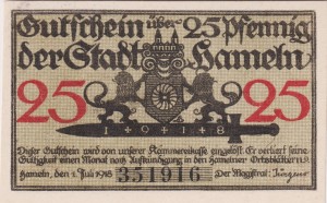 Hameln 25 Pf G-H8.4 1.7.1918 aUNC