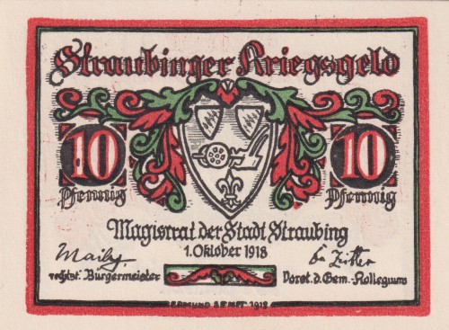 Straubing 10 Pf G-S119.10 1.10.1918-1.1.1922 UNC A.jpg