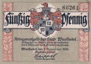 Wunsiedel 50 Pf G-W66.3c 11.11.1918 AU/UNC