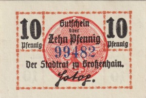 Grossenhain 10 Pf G-G51.3 31.12.1919 aUNC