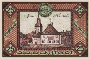 Lauchstedt 25 Pf G-L17.5 1921 AU/UNC