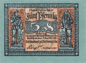 Freiberg 5 Pf G-F19.7a 31.12.1920 aUNC 