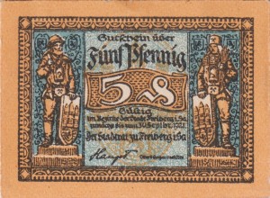 Freiberg 5 Pf G-F19.8c 31.12.1921 aUNC 