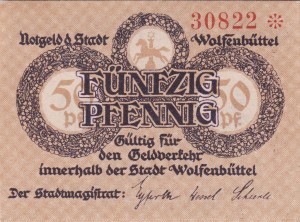 Wolfenbuttel 50 Pf G-W57.1 11.1918 aUNC 