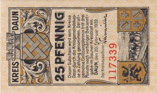Daun 25 Pf G-D7.2 20.2.1920 aUNC A.jpg