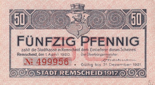 Remscheid 50 Pf G-R25.5b 1.4.1920-31.12.1921 aUNC A.jpg