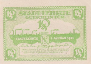 Lehrte 10 Pf G-L30.1 1.1.1921 aUNC 