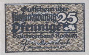 Rochlitz 25 Pf G-R31.9a 30.9.1921 UNC 