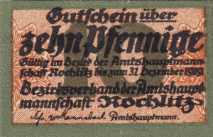 Rochlitz 10 Pf G-R31.7 31.12.1919 aUNC 