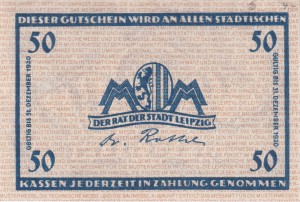 Leipzig 50 Pf G-L31.5 31.12.1920 aUNC 