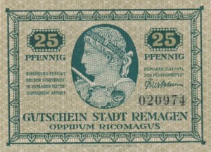 Remagen 25 Pf G-R24.2a 1.1.1921 UNC 