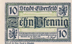 Elberfeld 10 Pf G-E13.11 10.3.1920 UNC 