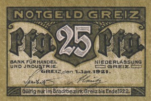 Greiz 25 Pf  1.1.1921-1922 UNC