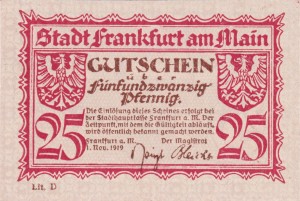 Frankfurt am Main 25 Pf G-F16.2c 1.11.1919 UNC 