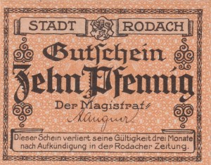 Rodach 10 Pf G-R33.1 UNC 