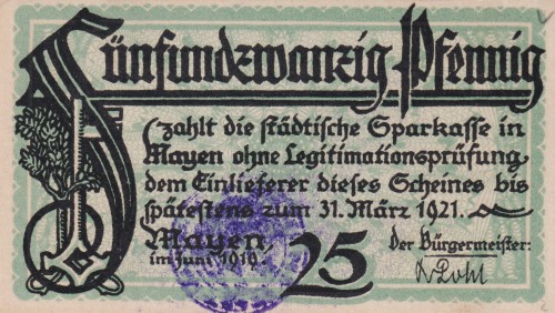 Mayen-Andernach 25 Pf G-M20.1 6.1919-31.3.1921 aUNC A.jpg