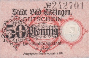 Kissingen 50 Pf G-K27.1 1917 aUNC 