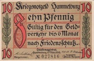 Hammelburg 10 Pf G-H10.1 10.3.1918 AU/UNC 