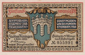 Kitzingen 25 Pf G-K28.19 1.2.1921 aUNC