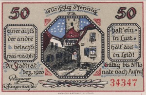 Mainbernheim 50 Pf G-M3.1 12.1920  aUNC