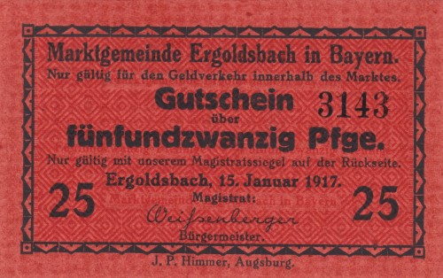 Ergoldsbach 25 Pf G-E23.2a 15.1.1917 UNC A.jpg