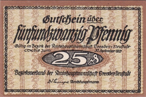 Dresden 25 Pf G-D32 30.9.1921 aUNC A.jpg