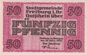 Freiburg 50 Pf G-F21.4 30.3.1920 UNC