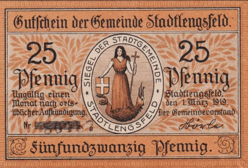 Stadtlengsfeld 25 Pf G-S98.10a 1.3.1919 UNC A.jpg