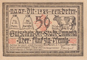 Emmerich 50 Pf G-E18.6 1.12.1920  aUNC