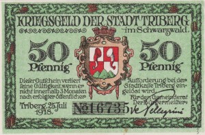 Triberg 50 Pf G-T24.3 25.7.1918 aUNC