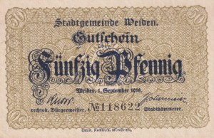 Weiden 50 Pf G-W18 1.9.1918 aUNC