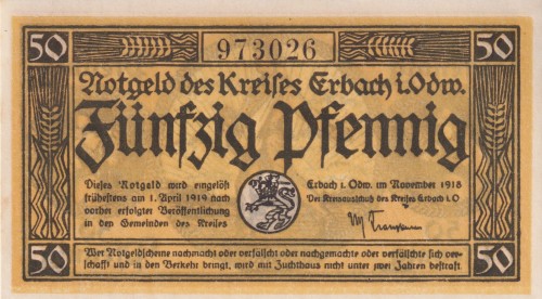Erbach im Odenwald 50 Pf G-E20 11.1918-1.4.1919 aUNC A.jpg